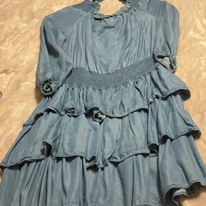 Michael Kors Blue Textured Fabric